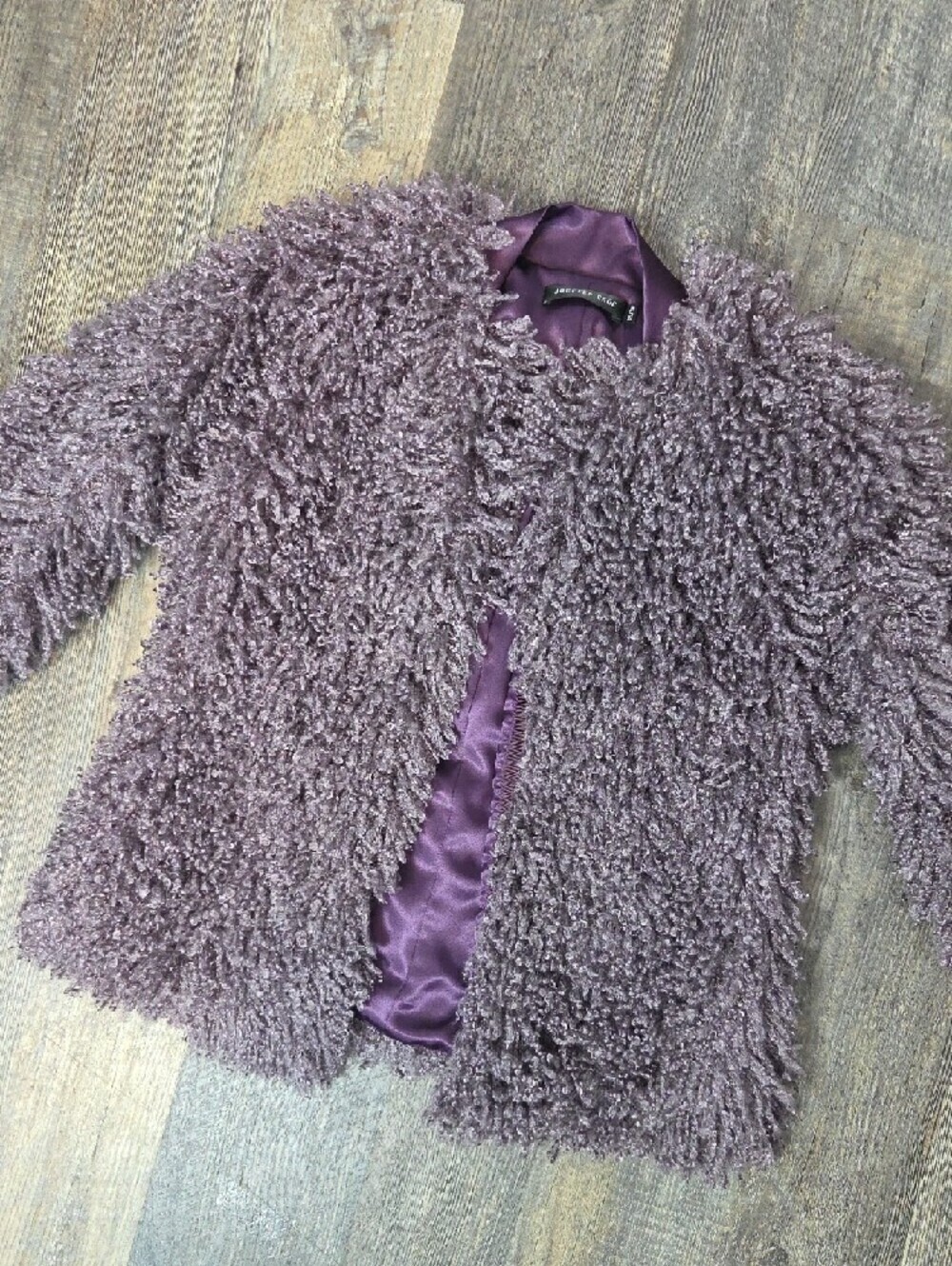 Lavender Faux Fur Jacket Designer Joeffer Caoc